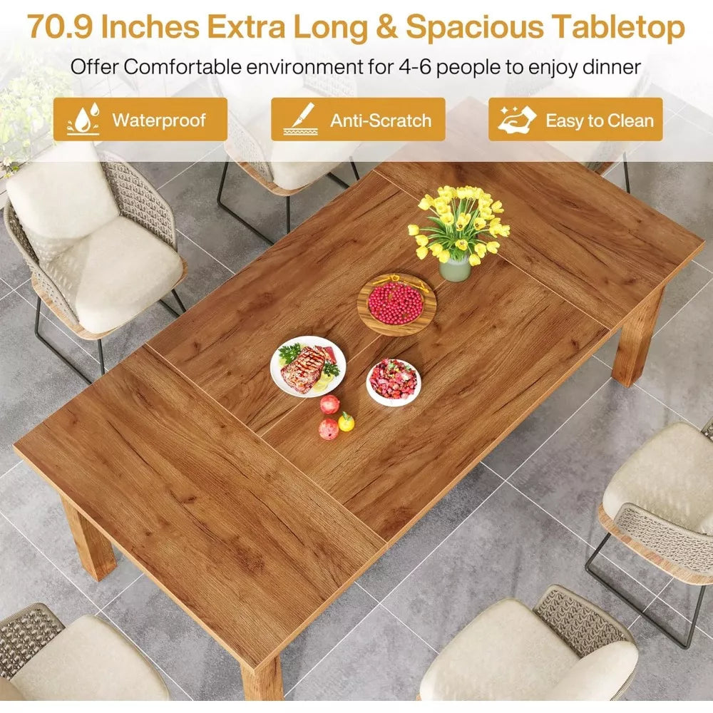 Large Wood Dining Table for 6-8 People - DSARD