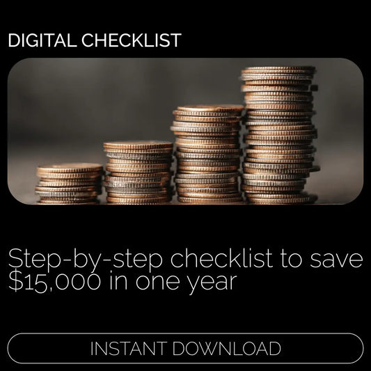 $15K in 12 Months: The Action Plan | Step-by-Step Checklist for How to Save 15000 in a Year | Smart Money & Goal Tracker Download