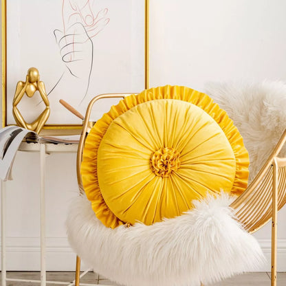 Lotus Leaf Lace Round Pillow