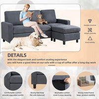 Modern L-Shaped Convertible Sectional Sofa Couch - DSARD