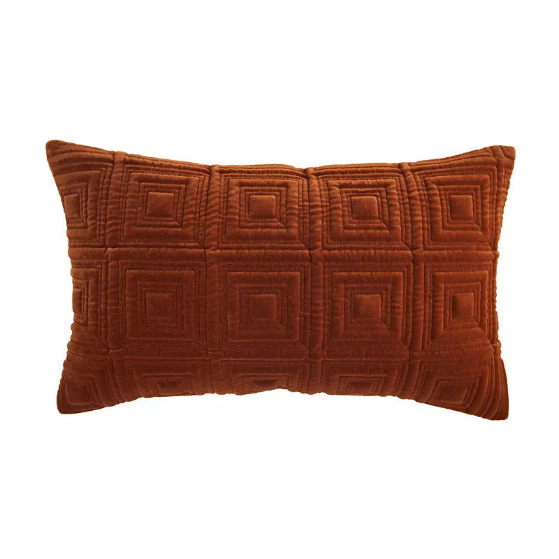 Luxury Burgundy Floral Jacquard Decorative Pillow Cover