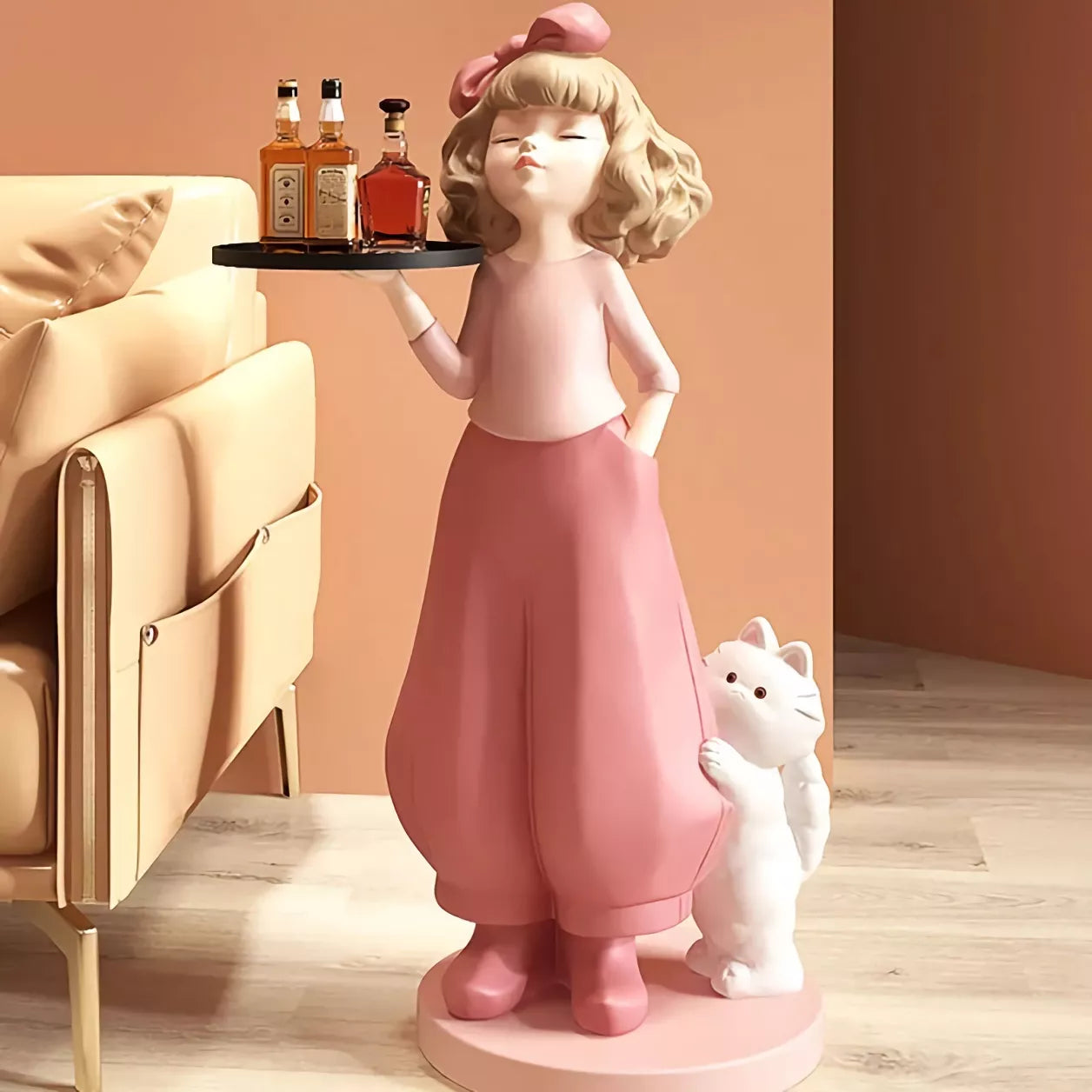 Nordic Creative Girl Tray Sculpture - DSARD