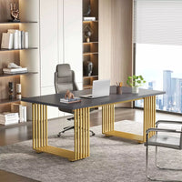 70″ Modern Executive Desk with Gold Metal Legs - DSARD - DSARD