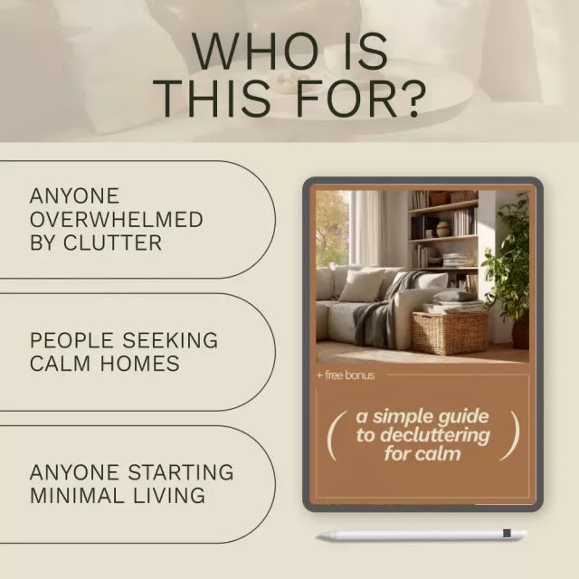 A Simple Guide to Decluttering for Calm – Minimalist Home Organization Guide, Digital Declutter Checklist, Cozy Living eBook for Stress-Free Tidying - DSARD