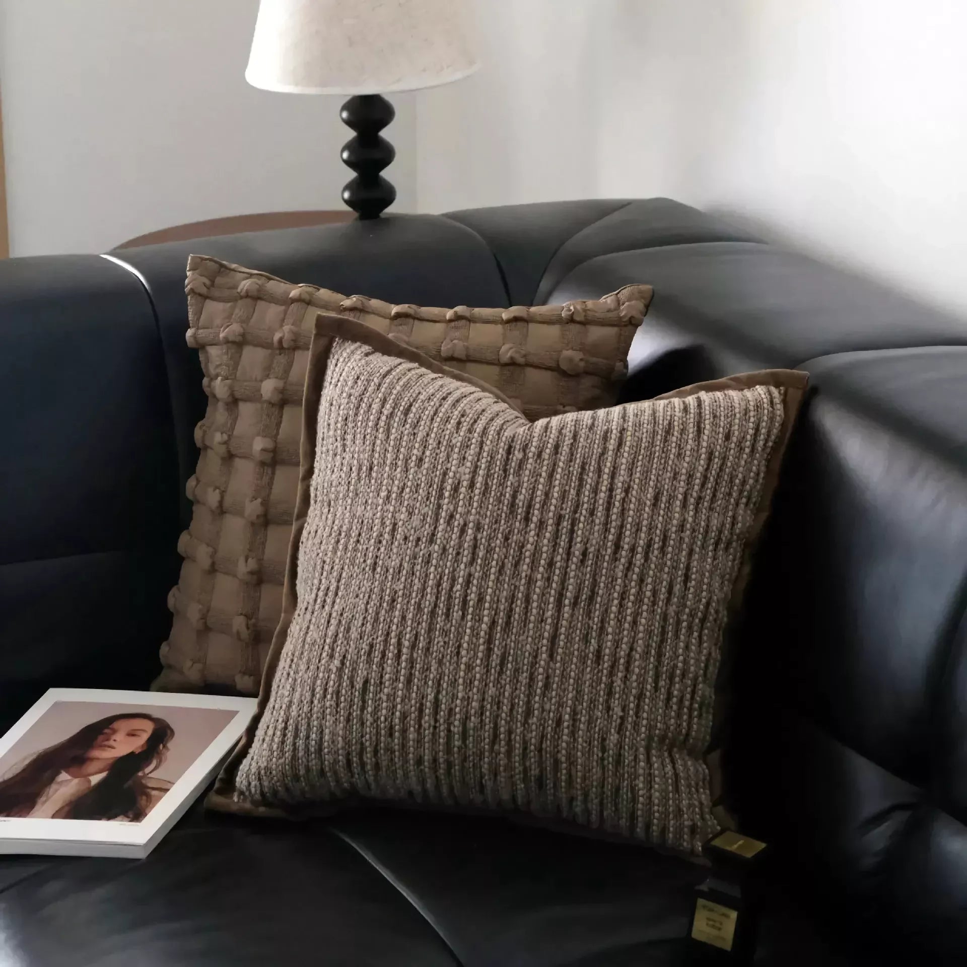 Geometric Brown Coffee Cushion Cover Decorative Pillow Case for Sofa