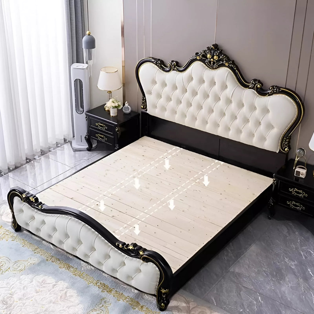 Waterproof Soft Double Bed with Luxury Oak Frame - DSARD