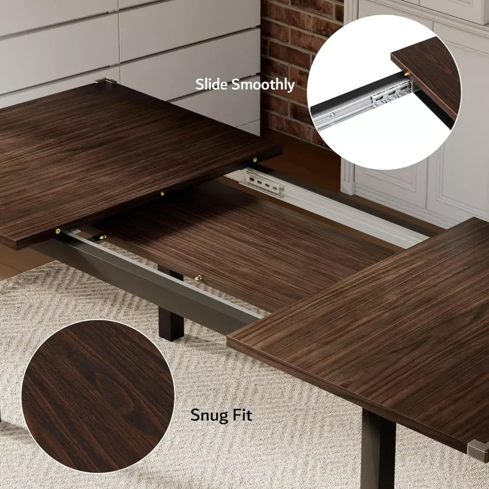 7-Piece Dining Set with Extendable 63″ Table and 6 Modern Chairs - DSARD - DSARD