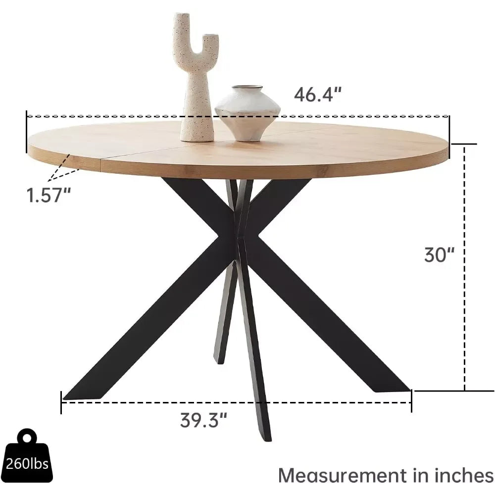 46.4″ Round Mid-Century Modern Dining Table Set with Chairs for Kitchen & Living Room - DSARD - DSARD