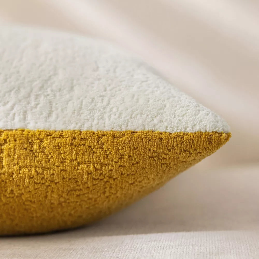 Two-Tone Velvet Pillow Cover 18x18in Reversible Cozy Decorative Cushion