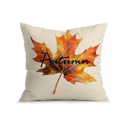 Autumn Maple Leaves Watercolor Cushion Cover – Thanksgiving Home Decor