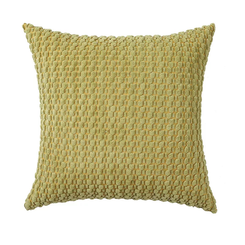 Modern Velvet Pillowcase with 3D Bubble Plush Wrap – Solid Color Cushion Cover