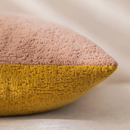 Two-Tone Velvet Pillow Cover 18x18in Reversible Cozy Decorative Cushion