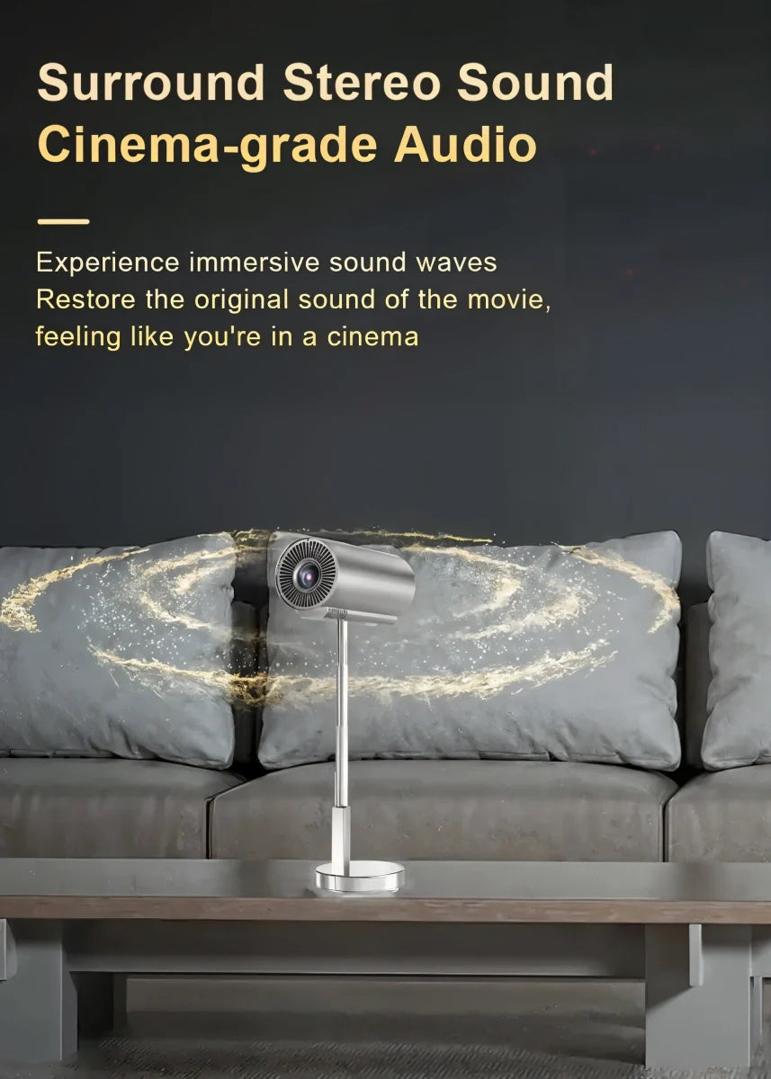 Smart HD Mini Projector with WiFi, Bluetooth & Built-In Speaker