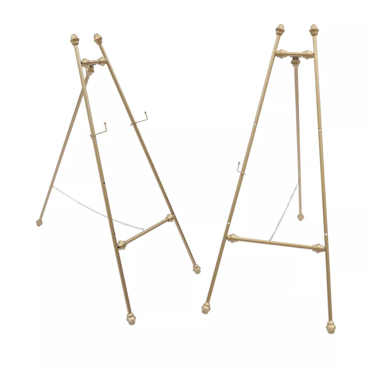 Elegant Golden Iron Floor Easel Stands for Weddings and Displays