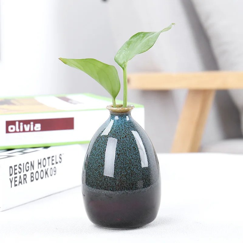 Nordic Handmade Ceramic Desktop Vase for Hydroponics & Dried Flowers
