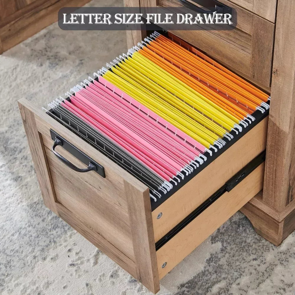 60″ Farmhouse Executive Desk with Drawers, Wood Office Desk with Charging Station - DSARD - DSARD