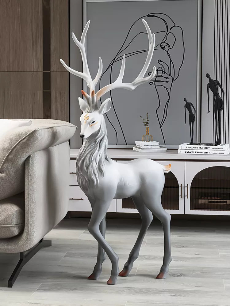 Large Nordic Deer Floor Sculpture