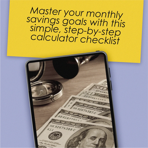 Your Ultimate Monthly Savings Calculator Checklist | How Much to Save Per Month Calculator | Budget & Savings Planning Guide Printable