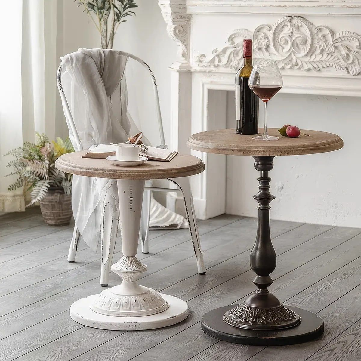 American Vintage Solid Wood Small Tea Table: Rustic Charm for Your Home - DSARD