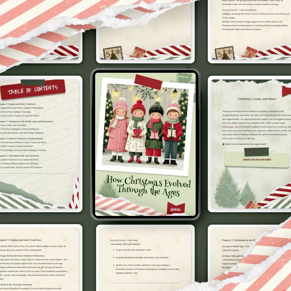 How Christmas Evolved Through the Ages | Historical Christmas Guide | Digital Download | Learn How Christmas Changed Over the Centuries - DSARD