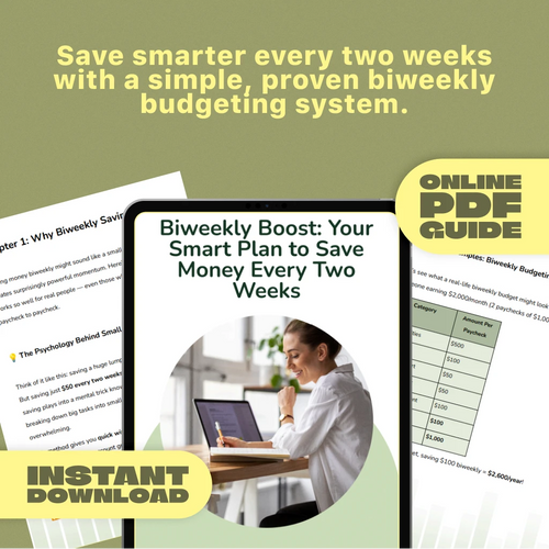 Biweekly Boost: Your Smart Plan to Save Money Every Two Weeks | Digital Money Saving Guide, eBook & Biweekly Budgeting Checklist