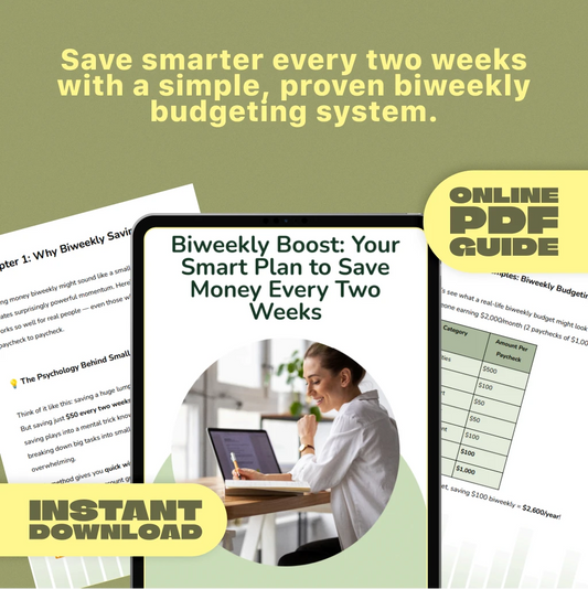Biweekly Boost: Your Smart Plan to Save Money Every Two Weeks | Digital Money Saving Guide, eBook & Biweekly Budgeting Checklist
