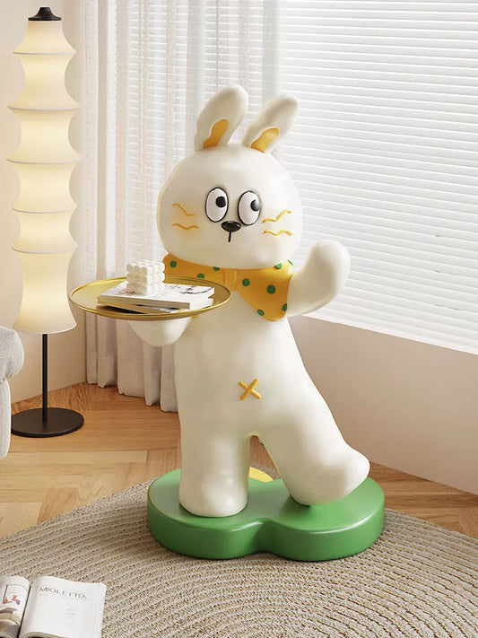 Creative Rabbit Statue Tray Rack