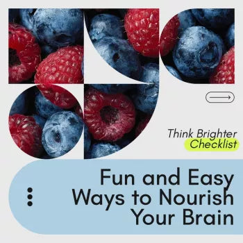 Think Brighter Checklist: Fun and Easy Ways to Nourish Your Brain | Nutrition for Brain Health Digital Download