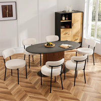 Mid-Century Modern White Upholstered Dining Chairs, Set of 2 - DSARD