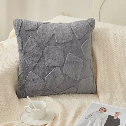 Imitation Rabbit Hair Plush Pillowcase Cushion Cover (18×18 inches)