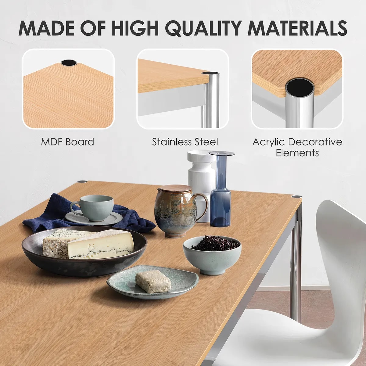 Modern Chrome Writing Desk for Home Office - DSARD