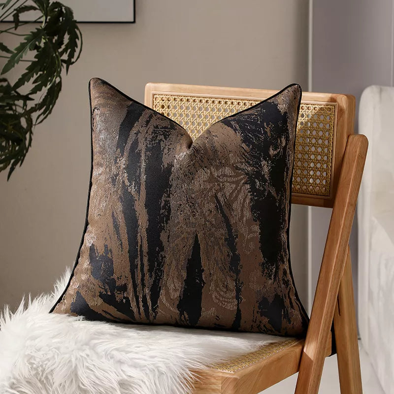 Vintage Geometric Luxury Pillow Covers 18x18in – Elegant Jacquard Cushion Cases