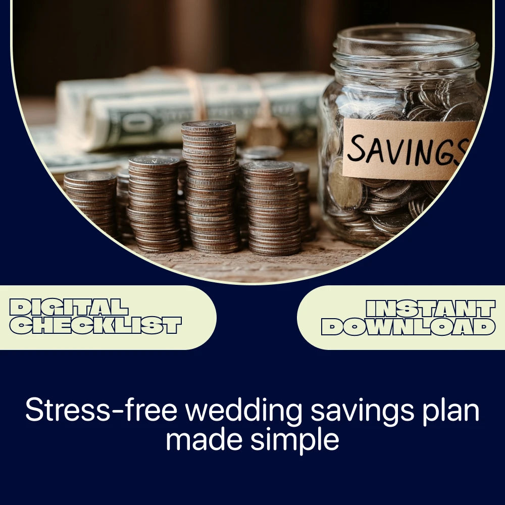 Wedding Savings Made Simple Checklist | How to Start Saving for a Wedding Printable Planner | Bridal Budget Tracker & Savings Guide