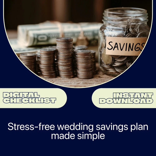 Wedding Savings Made Simple Checklist | How to Start Saving for a Wedding Printable Planner | Bridal Budget Tracker & Savings Guide