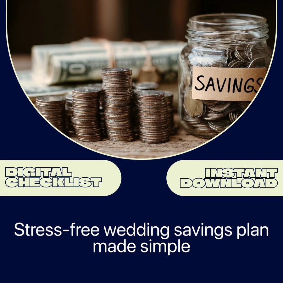 Wedding Savings Made Simple Checklist | How to Start Saving for a Wedding Printable Planner | Bridal Budget Tracker & Savings Guide