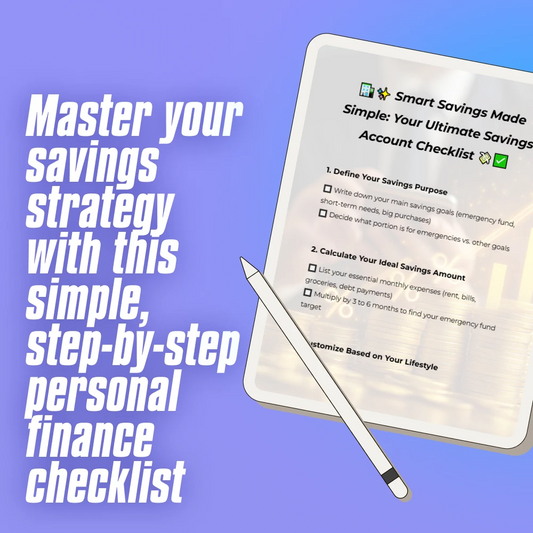 Smart Savings Made Simple: Your Ultimate Savings Account Checklist | Budget Planner PDF | How Much to Keep in Savings Account | Digital Download