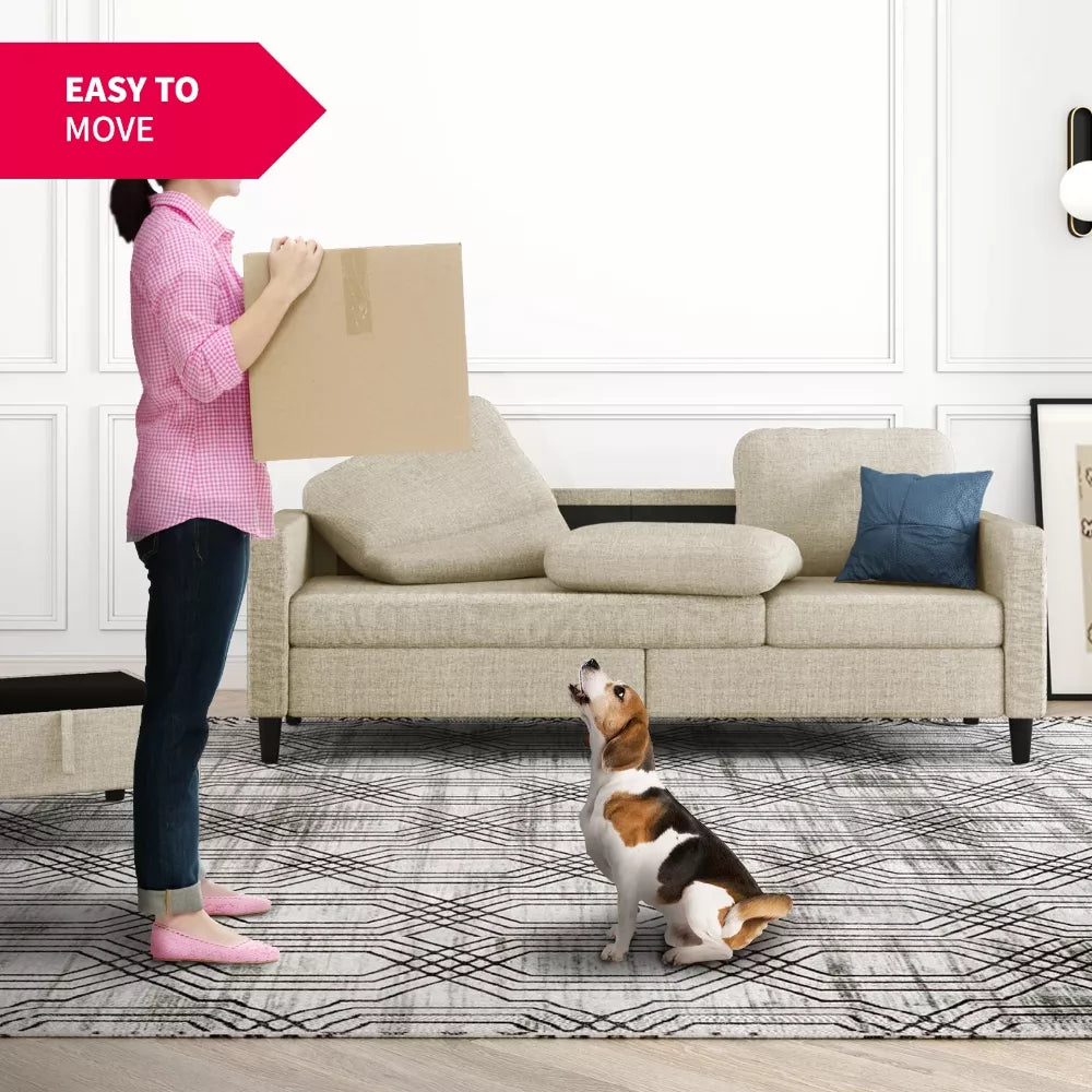 Modular L-Shaped Sectional Sofa with Storage Ottoman – Perfect for Small Spaces - DSARD
