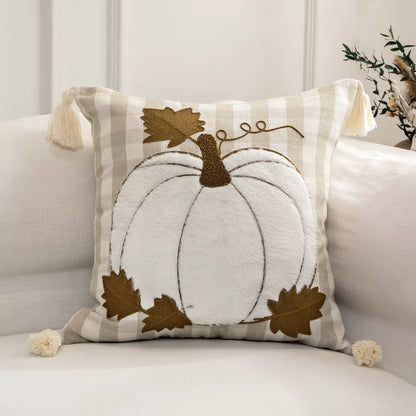 Pumpkin & Maple Leaf Throw Pillow Covers – Festive Cushion Cases