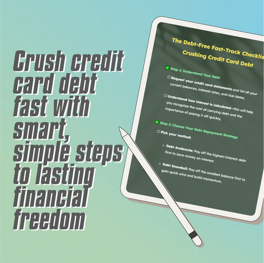 The Debt-Free Fast-Track Checklist: Crushing Credit Card Debt | How to Get Out of CC Debt Fast, Budgeting Guide, Printable PDF