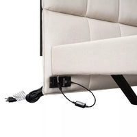 Full Size Upholstered Platform Bed with LED Lights & USB Charging Station - DSARD