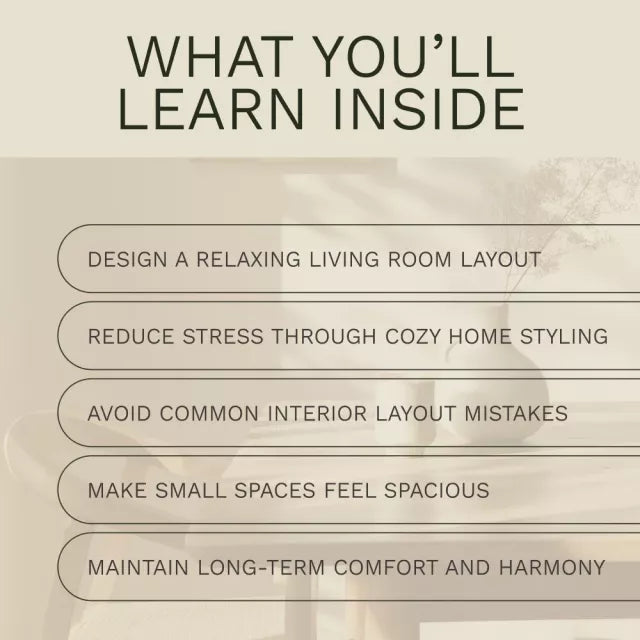 Transform Your Living Room into a Sanctuary Digital Guide | Cozy Home Styling eBook | Living Room Makeover Checklist | Home Sanctuary Design for Relaxation & Calm