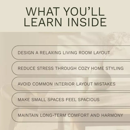 Transform Your Living Room into a Sanctuary Digital Guide | Cozy Home Styling eBook | Living Room Makeover Checklist | Home Sanctuary Design for Relaxation & Calm