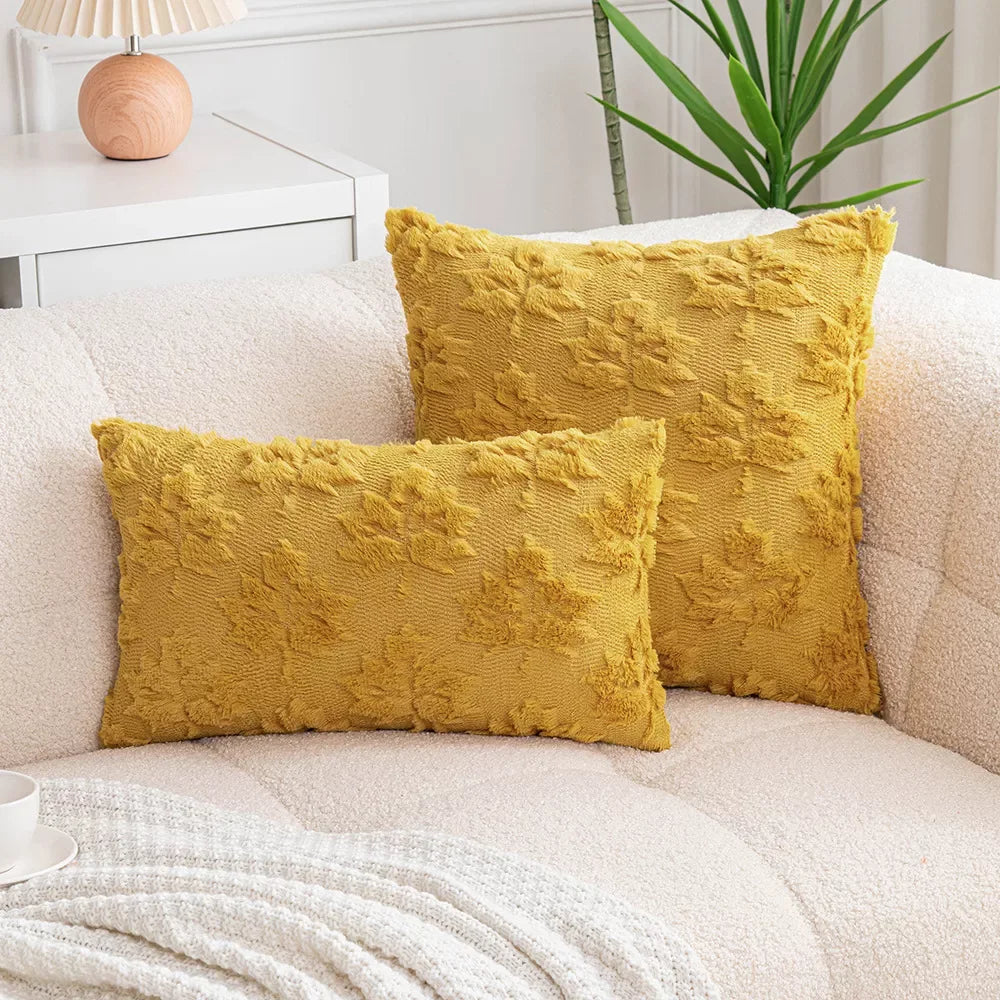 Autumn Maple Leaf Plush Throw Pillow Covers – Cozy Decorative Cushion Cases - DSARD