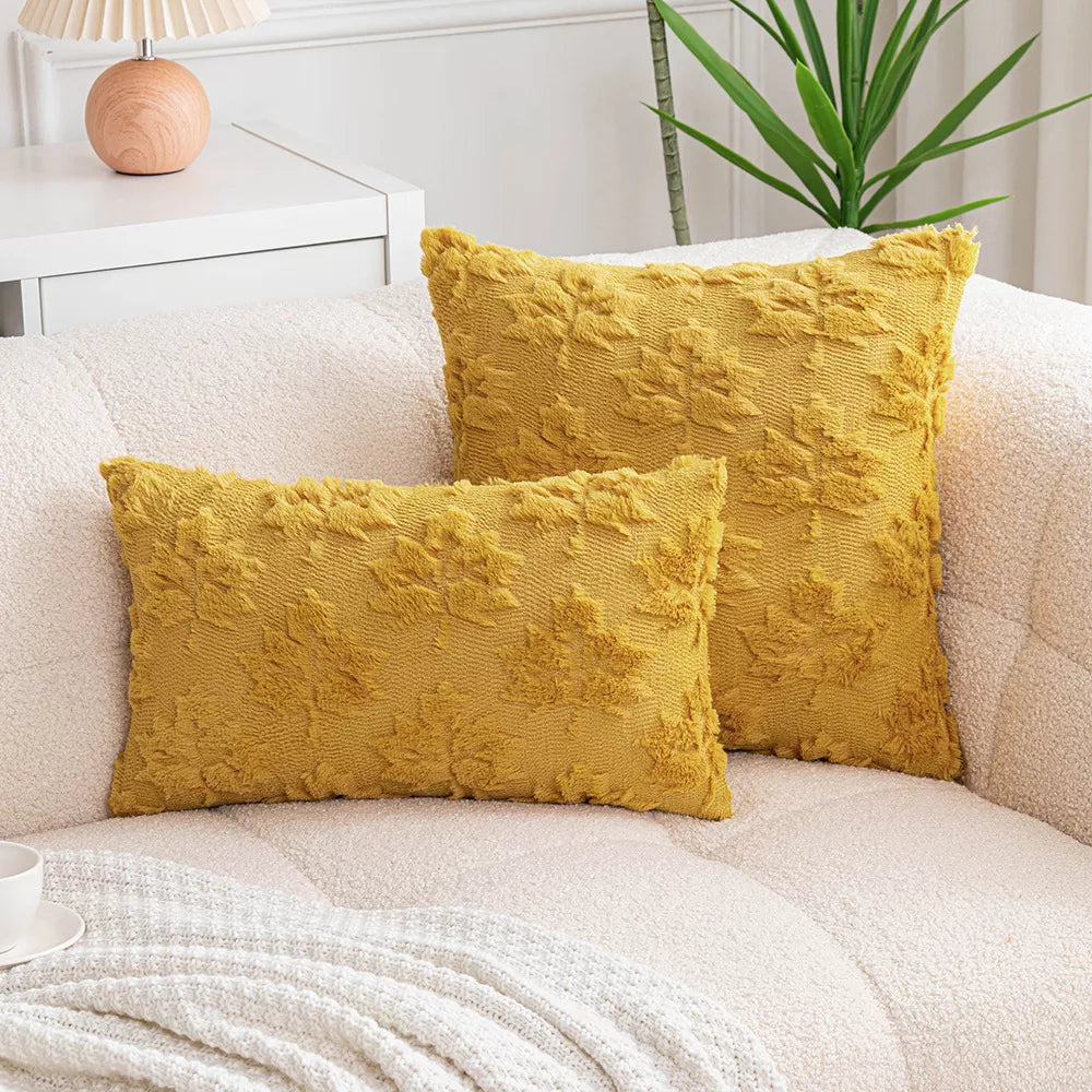 Autumn Maple Leaf Plush Throw Pillow Covers – Cozy Decorative Cushion Cases