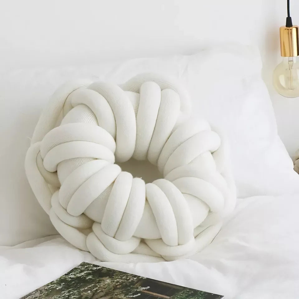 DIY Chunky Yarn Hand-Knot Round Cushion – Cozy Decorative Seat & Back Support - DSARD