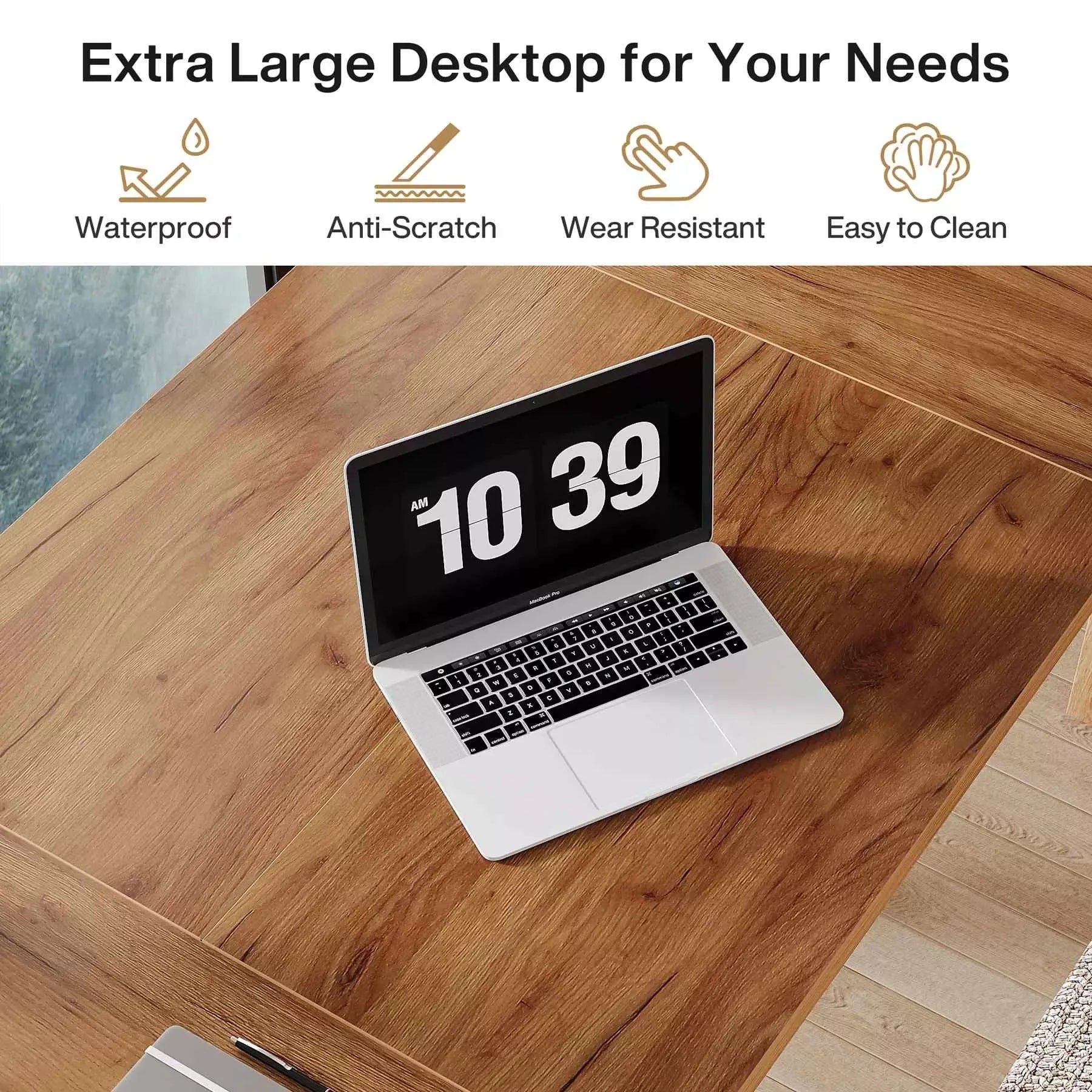 70 Inch Large Wood Farmhouse Office Desk - DSARD - DSARD