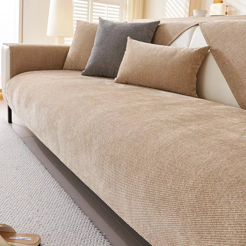Waterproof Chenille Sofa Cushion Cover – Non-Slip, Anti-Scratch, Universal Fit
