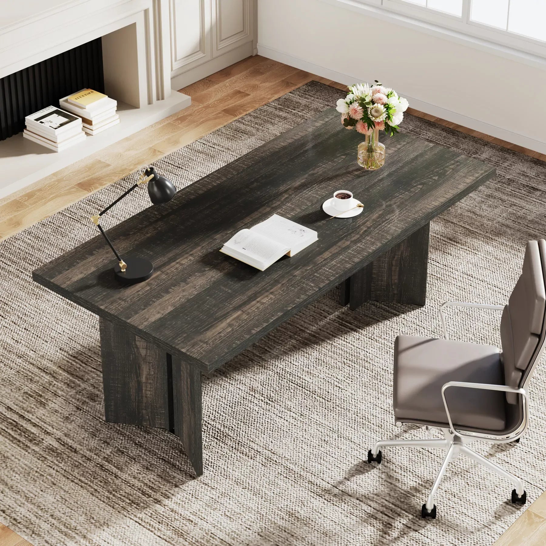 63-inch Executive Desk – Vintage Office Computer Desk with Large Tabletop - DSARD - DSARD