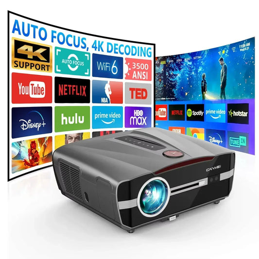 4K Home Theater Projector with Android 9.0, Bluetooth & 3500 ANSI Lumens - DSARD