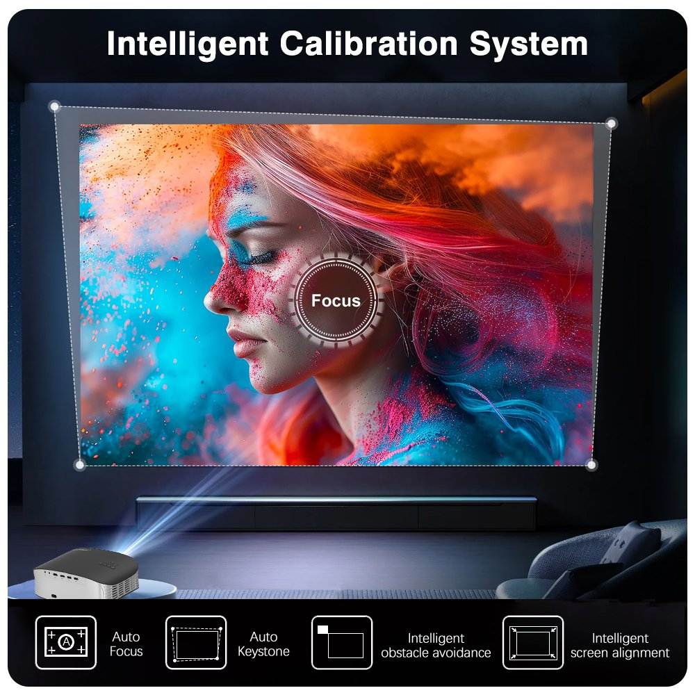 Full HD 4K Smart Home Theater Projector with 5G WiFi and Dolby Audio